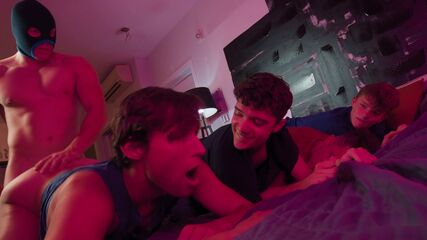 Black Twink XXX Foursome Bang